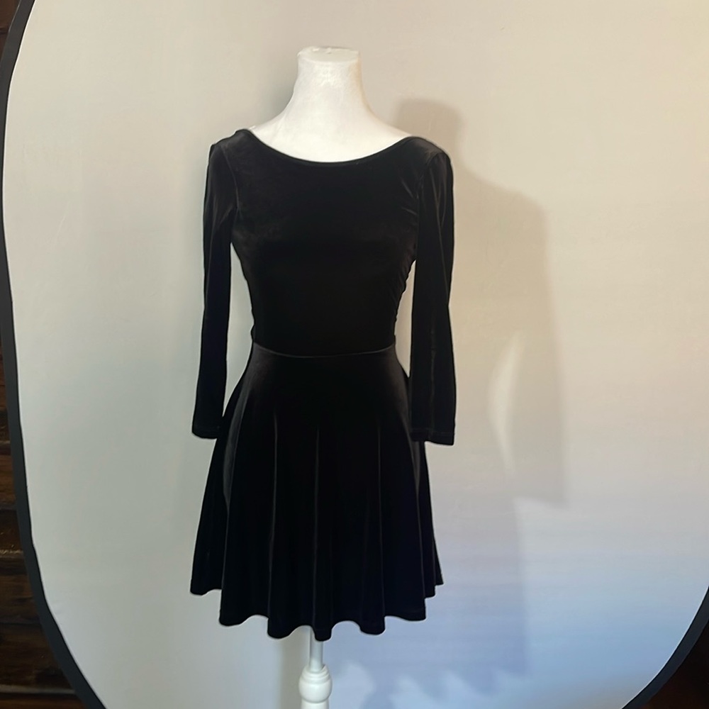 Velvet backless mini dress